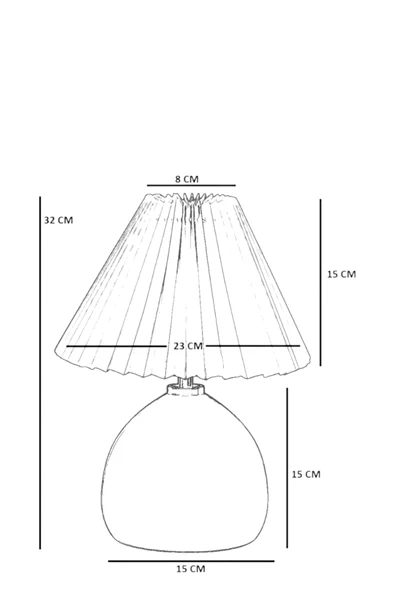 Lumexx CAMERON NATUREL PİLELİ KREM ABAJURLU MASA LAMBASI - Resim 5