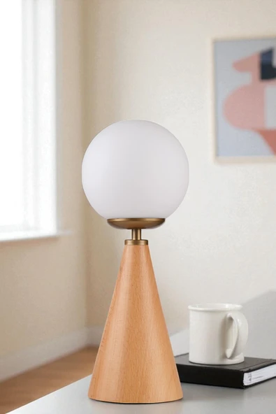 Lumexx JUNO NATUREL BEYAZ CAMLI MASA LAMBASI - Resim 2