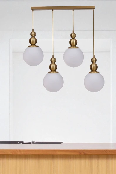 Lumexx YAREN 4 LÜ SIRALI ESKİTME BEYAZ CAMLI SARKIT ürün görseli