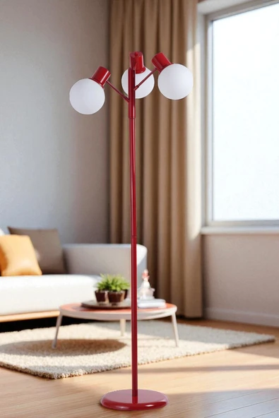 Lumexx SAFİR 3 LÜ KIRMIZI LAMBADER BEYAZ CAMLI ürün görseli