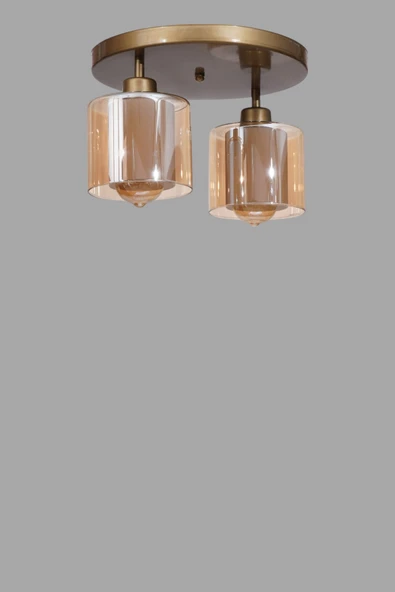 Lumexx YENİ SAHRA 2 Lİ TEPSİLİ ESKİTME PLAFONYER AVİZE - Resim 3