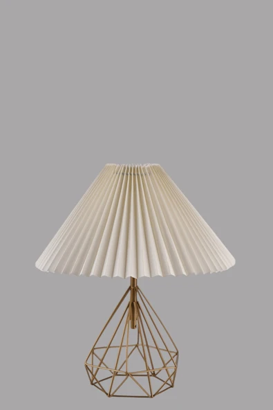 Lumexx PRAMİT ESKİTME PİLELİ KREM MASA LAMBASI - Resim 3