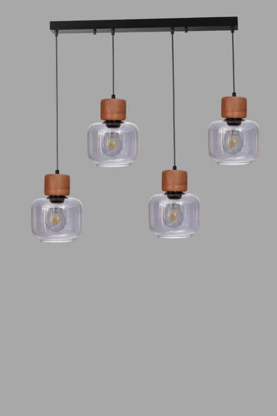 Lumexx LİDYA 4 LÜ SIRALI SİYAH FÜME CAMLI SARKIT - Resim 3