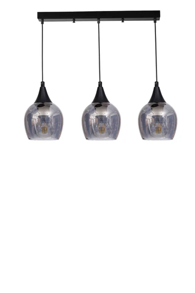 Lumexx ENZO 3 LÜ SIRALI SİYAH FÜME CAMLI SARKIT - Resim 2