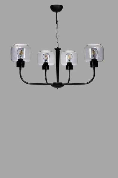 Lumexx APOLLO 4 LÜ ESKİTME FÜME CAMLI AVİZE - Resim 3