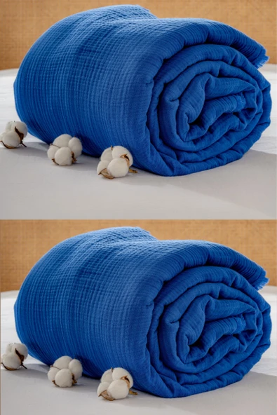 Rayme Textile Müslin Yatak Örtüsü Ultra Yumuşak Yüksek Kaliteli 4 Kat Muslin Pike (Tek Kişilik (240x280 cm) - Resim 4