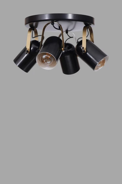 Lumexx LONDON 4 LÜ TEPSİLİ SİYAH PLAFONYER AVİZE - Resim 3