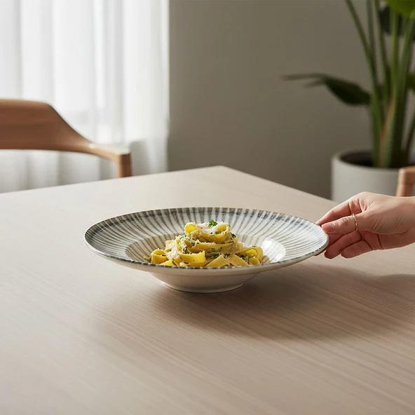 GÜRAL PORSELEN Reno 26 cm  Salata Servis & Makarna Kasesi 1402 - Resim 3