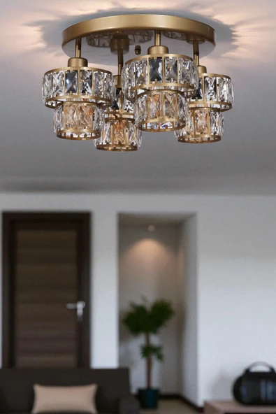 Lumexx LEO 4 LÜ TEPSİLİ ESKİTME PLAFONYER AVİZE ürün görseli