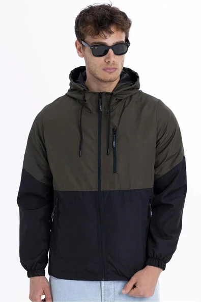 İçi Astarlı Su ve Rüzgar Geçirmez Cepli Erkek Yağmurluk - Resim 2