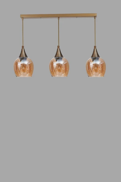 Lumexx ENZO 3 LÜ SIRALI ESKİTME BAL CAMLI SARKIT - Resim 3