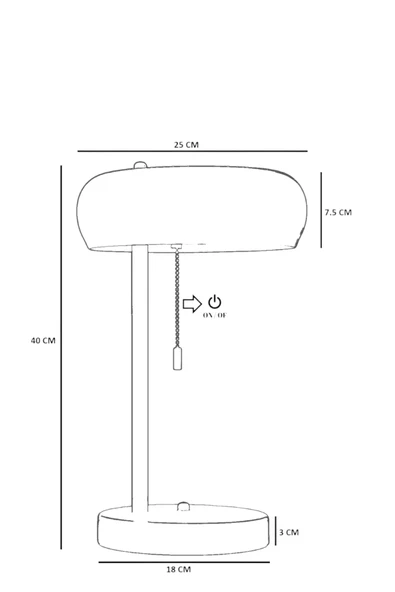 Lumexx SMİTH SİYAH BEYAZ BAŞLIKLI MASA LAMBASI - Resim 5