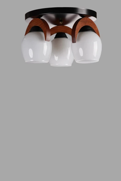 Lumexx HELENA 3 LÜ TEPSİLİ BEYAZ CAMLI PLAFONYER AVİZE - Resim 3