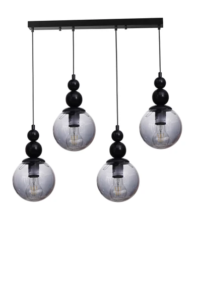 Lumexx YAREN 4 LÜ SIRALI SİYAH FÜME CAMLI SARKIT - Resim 2