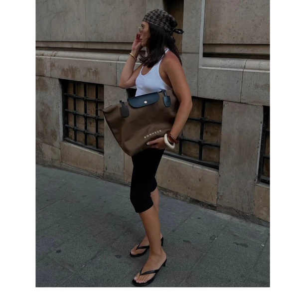 BONHEUR N 7 Kanvas Çanta- Mocha Cream - 3