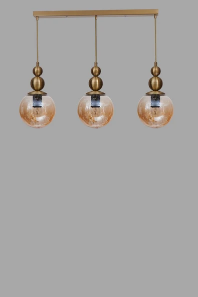 Lumexx YAREN 3 LÜ SIRALI ESKİTME BAL CAMLI SARKIT - Resim 3