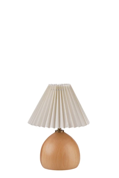 Lumexx CAMERON NATUREL PİLELİ KREM ABAJURLU MASA LAMBASI - Resim 3