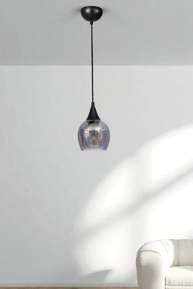 Lumexx ENZO TEKLİ SİYAH FÜME CAMLI SARKIT ürün görseli