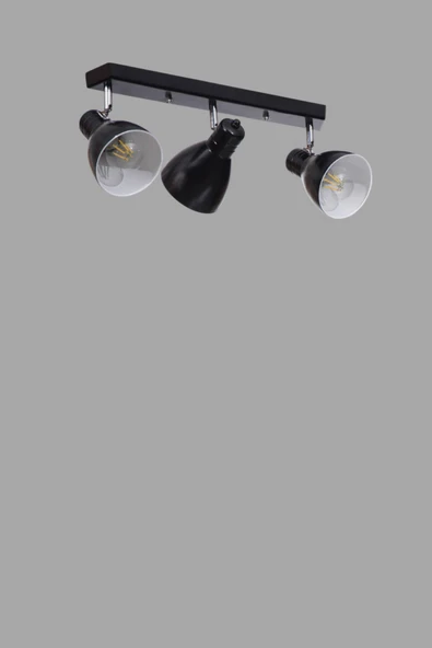 Lumexx OTİS 3 LÜ SIRALI SİYAH PLAFONYER AVİZE - Resim 3