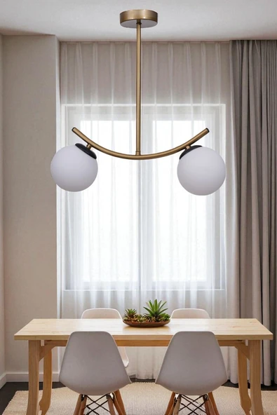 Lumexx VELVET 2 Lİ ESKİTME BEYAZ CAMLI PLAFONYER AVİZE ürün görseli