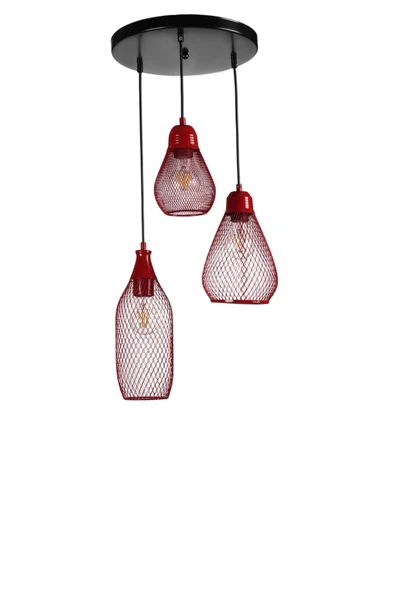 Lumexx KARMAŞIK 3 LÜ TEPSİLİ KIRMIZI SARKIT - Resim 2