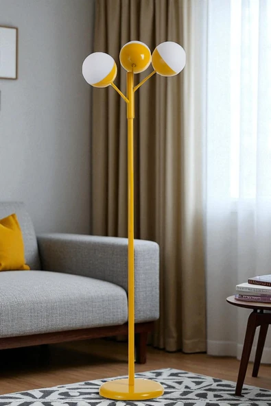 Lumexx KÜRE 3 LÜ SARI LAMBADER BEYAZ CAMLI ürün görseli