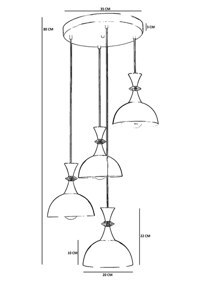 Lumexx AKAY 4 LÜ TEPSİLİ GRİ SARKIT - Resim 4