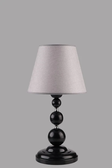 Lumexx HAYAL SİYAH PRAMİT HASIR GRİ ABAJURLU MASA LAMBASI - Resim 4