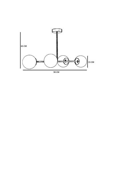 Lumexx YENİ FAVORİ 4 LÜ BEYAZ CAMLI AVİZE - Resim 4