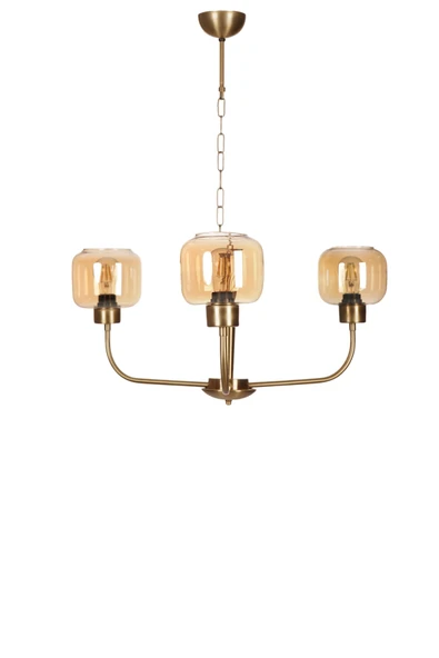 Lumexx APOLLO 3 LÜ ESKİTME BAL CAMLI AVİZE - Resim 2