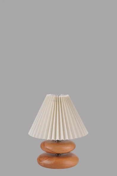 Lumexx MARS NATUREL PİLELİ KREM ABAJURLU MASA LAMBASI - Resim 4