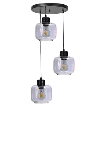 Lumexx PARLA 3 LÜ TEPSİLİ SİYAH FÜME CAMLI SARKIT - Resim 2