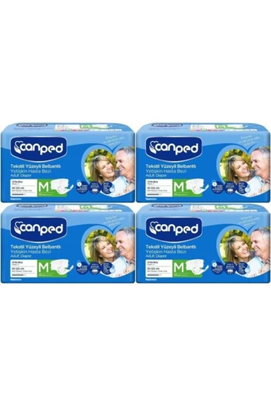 STD Canped Hasta Bezi Yetişkin Bel Bantlı Tekstil Yüzey M-Orta Boy 120 Adet (4PK*30) ( TEKLİDİR ) ürün görseli