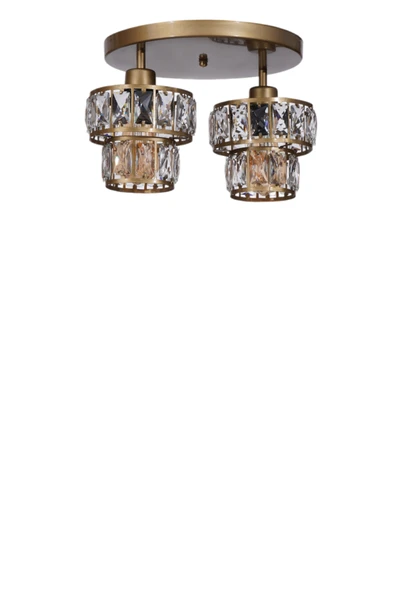 Lumexx LEO 2 Lİ TEPSİLİ ESKİTME PLAFONYER AVİZE - Resim 2