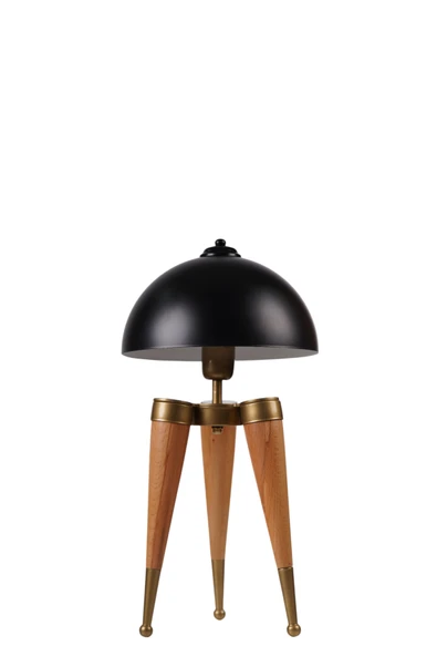 Lumexx STİL NATUREL SİYAH RETRO BAŞLIKLI MASA LAMBASI - Resim 3
