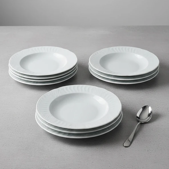 GÜRAL PORSELEN Sembol 6 Parça 19 cm Çukur Yemek Tabağı ürün görseli 1