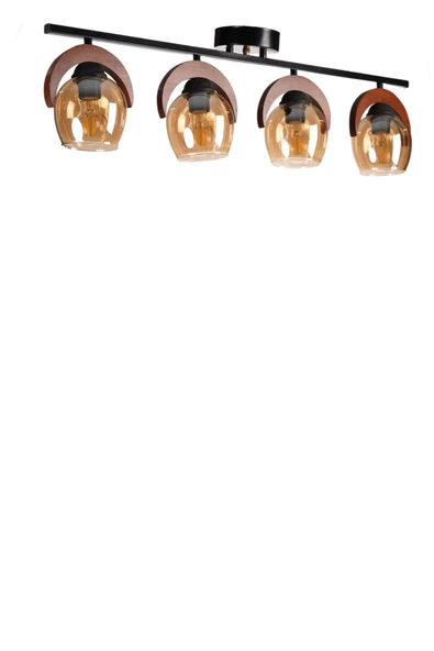 Lumexx HELENA 4 LÜ SIRALI BAL CAMLI PLAFONYER AVİZE - Resim 2