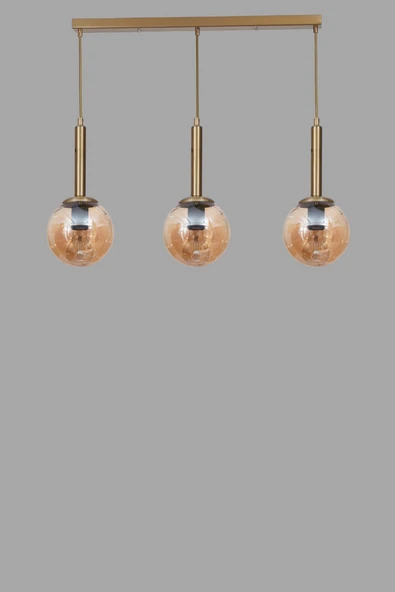 Lumexx SEZGİ 3 LÜ SIRALI ESKİTME BAL CAMLI SARKIT - Resim 3