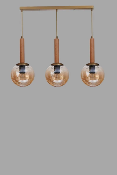 Lumexx IŞIL 3 LÜ SIRALI NATUREL BAL CAMLI SARKIT - Resim 3