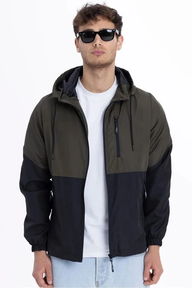 İçi Astarlı Su ve Rüzgar Geçirmez Cepli Erkek Yağmurluk ürün görseli 1