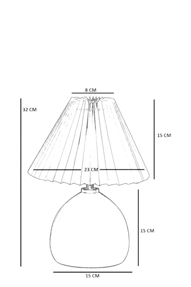 Lumexx CAMERON CEVİZ PİLELİ KREM ABAJURLU MASA LAMBASI - Resim 5