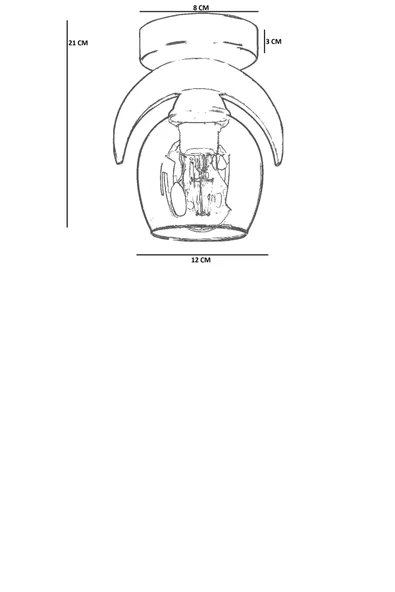 Lumexx HELENA TEKLİ BAL CAMLI PLAFONYER AVİZE - Resim 4
