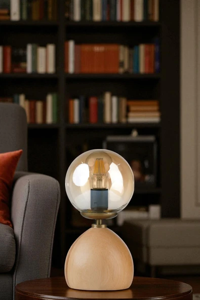 Lumexx CAMERON NATUREL BAL CAMLI MASA LAMBASI ürün görseli