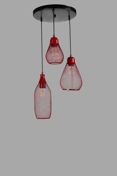 Lumexx KARMAŞIK 3 LÜ TEPSİLİ KIRMIZI SARKIT - Resim 3