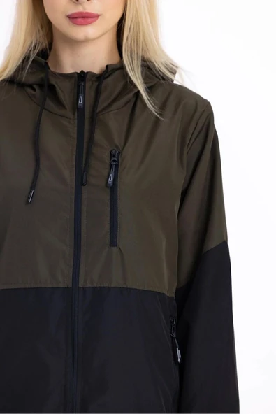 İçi Astarlı Su ve Rüzgar Geçirmez Cepli Kadın Yağmurluk - Resim 11