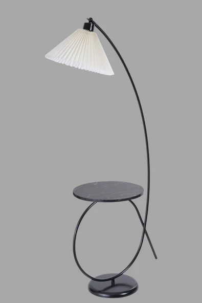 Lumexx KAYA SEHBALI SİYAH LAMBADER PİLELİ KREM ABAJURLU - Resim 3