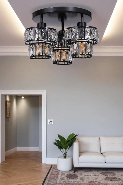 Lumexx LEO 3 LÜ TEPSİLİ SİYAH PLAFONYER AVİZE ürün görseli