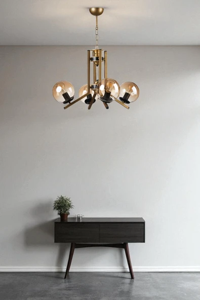 Lumexx Yeni Ruby 4 Lü Eskitme Bal Camlı Avize ürün görseli