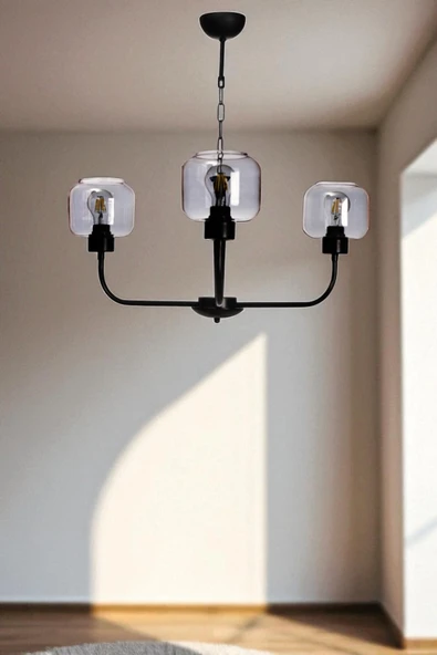 Lumexx APOLLO 3 LÜ ESKİTME FÜME CAMLI AVİZE ürün görseli