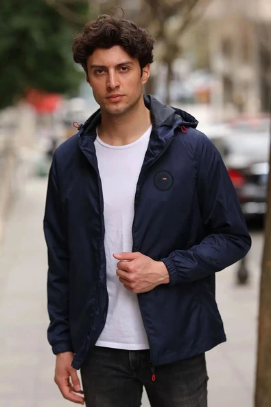 İçi Astarlı Su ve Rüzgar Geçirmez Erkek Cepli Yağmurluk - Resim 10